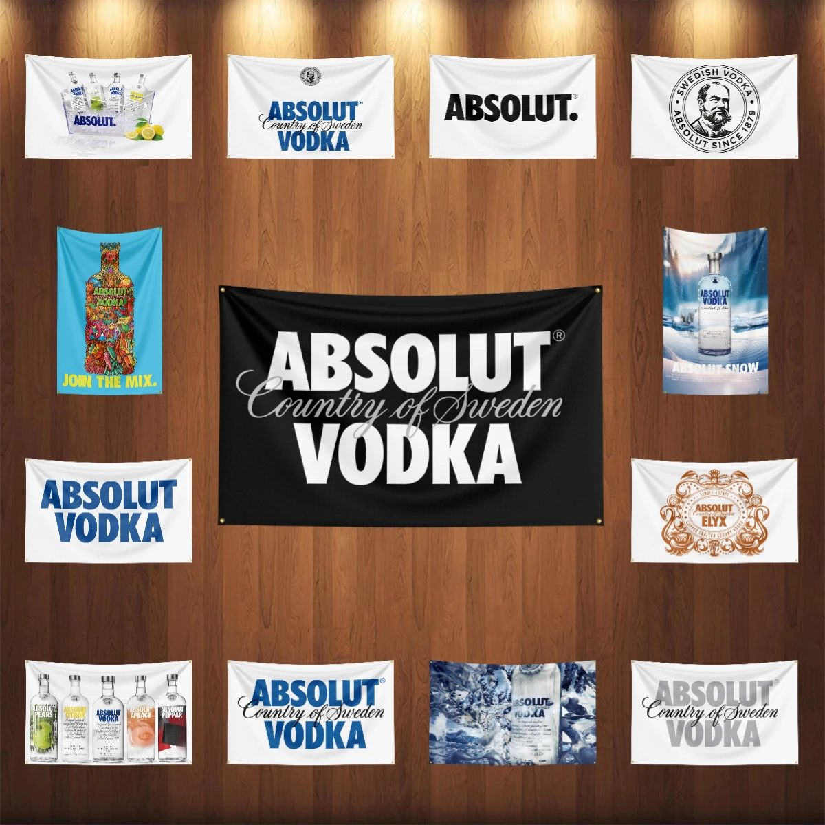 Wine Vodka Beer - 3×5ft A-Absolut 보드카 플래그 폴리에스테르 인쇄