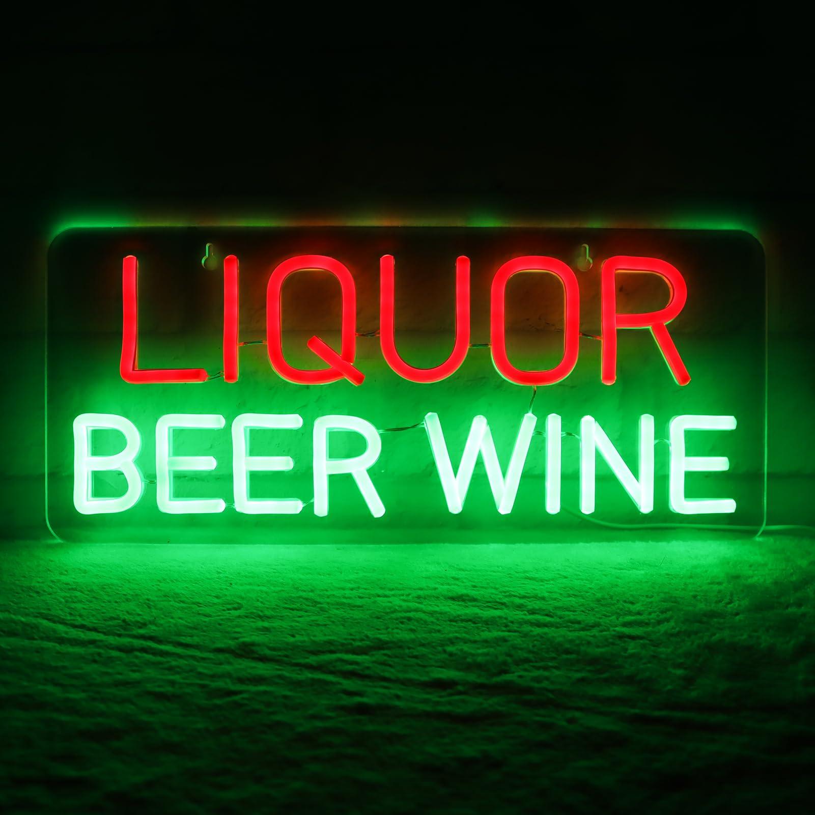 Wine Beer Liquor Store - 주류 맥주 와인 네온사인 벽 장식용
