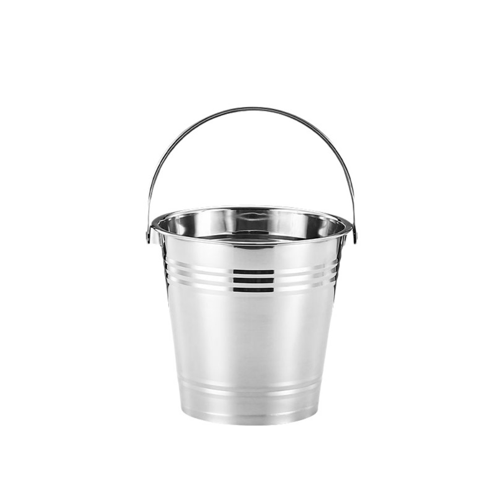 Ice Bucket Silver - 다기능 스테인레스 스틸 아이스 버킷 손잡이가