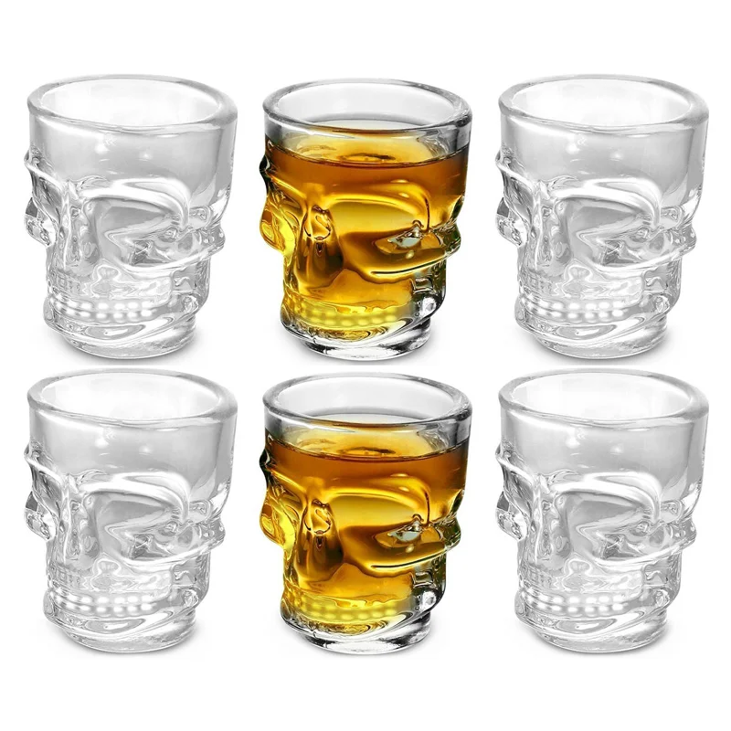 1/2Pcs 해골 머리 샷 유리 컵 크리 에이 티브 클 - Wine Vodka Beer 리뷰 및 가격