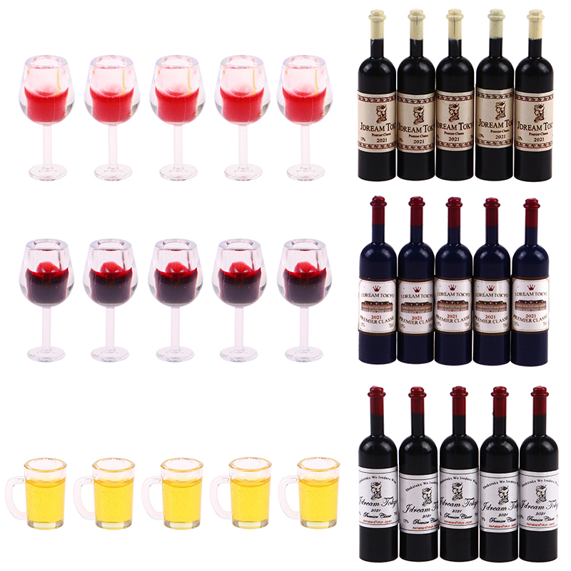 미니어처 인형의 집 와인 컵 맥주잔 & 와인병 모델 가 - Wine Beer House 리뷰 및 가격