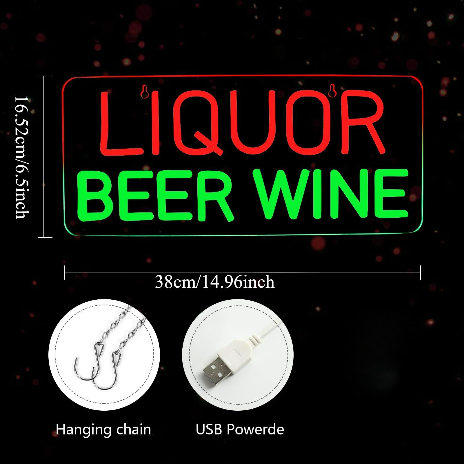 주류 맥주 와인 네온사인 벽 장식용 LED 사업체 간판 - Wine Beer Liquor Store 리뷰 및 가격