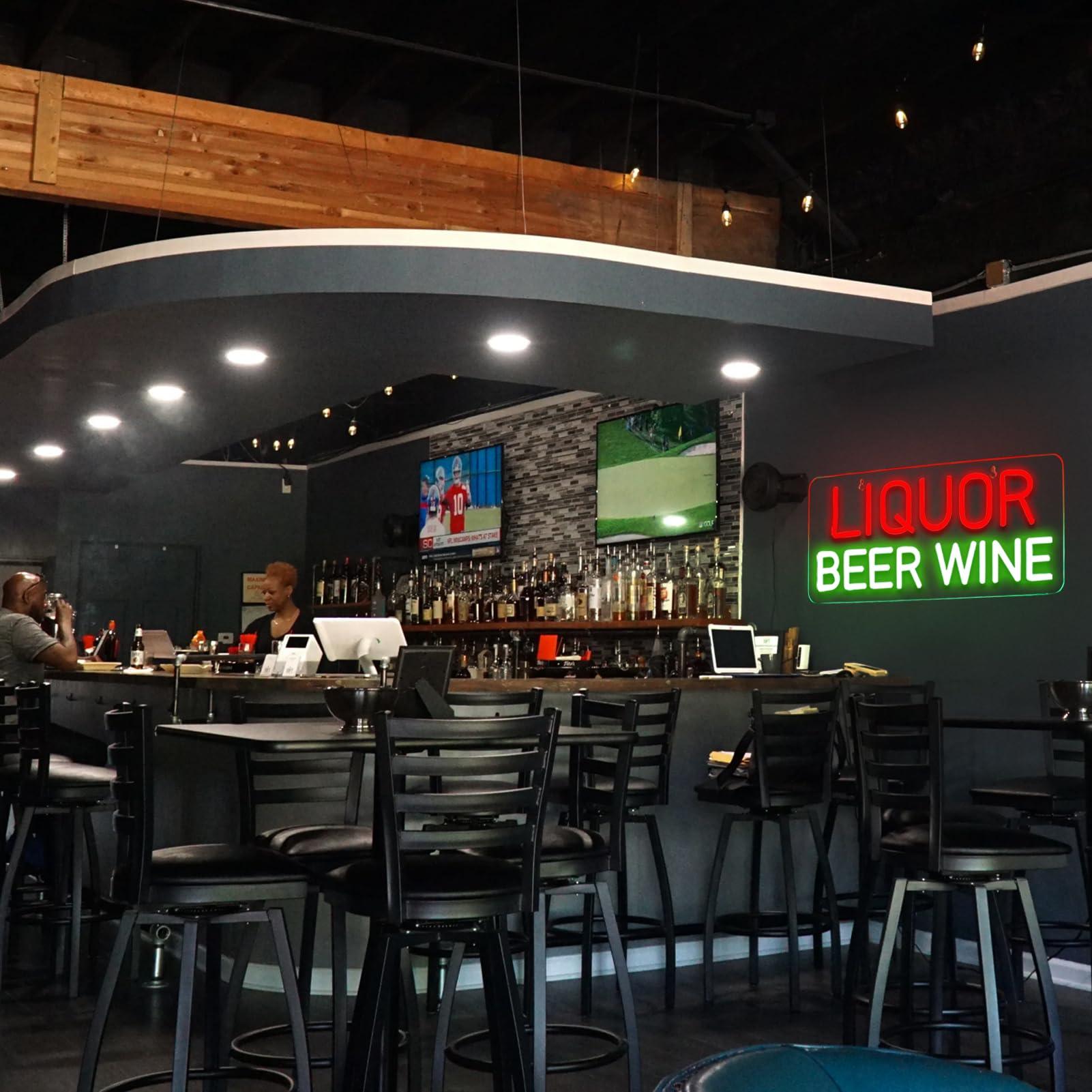 주류 맥주 와인 네온사인 벽 장식용 LED 사업체 간판 - Wine Beer Liquor Store 리뷰 및 가격