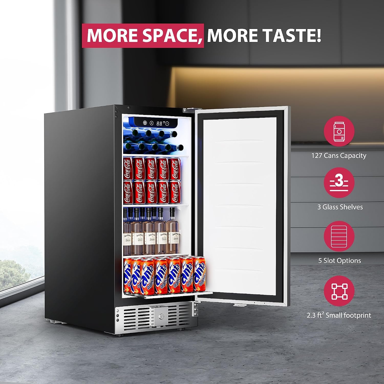 15인치 카운터 아래 설치형 음료 쿨러, 127캔 미니 - Wine And Beer Undercounter Fridge 리뷰 및 가격